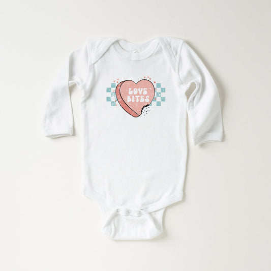 Love Bites Candy Heart | Baby Long Sleeve  Bodysuit