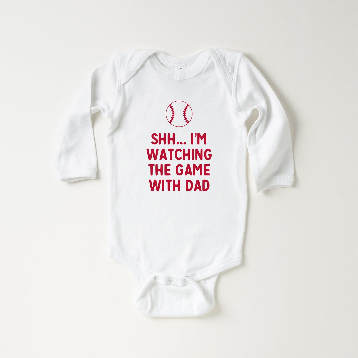 Watching The Game With Dad | Baby Long Sleeve Bodysuit