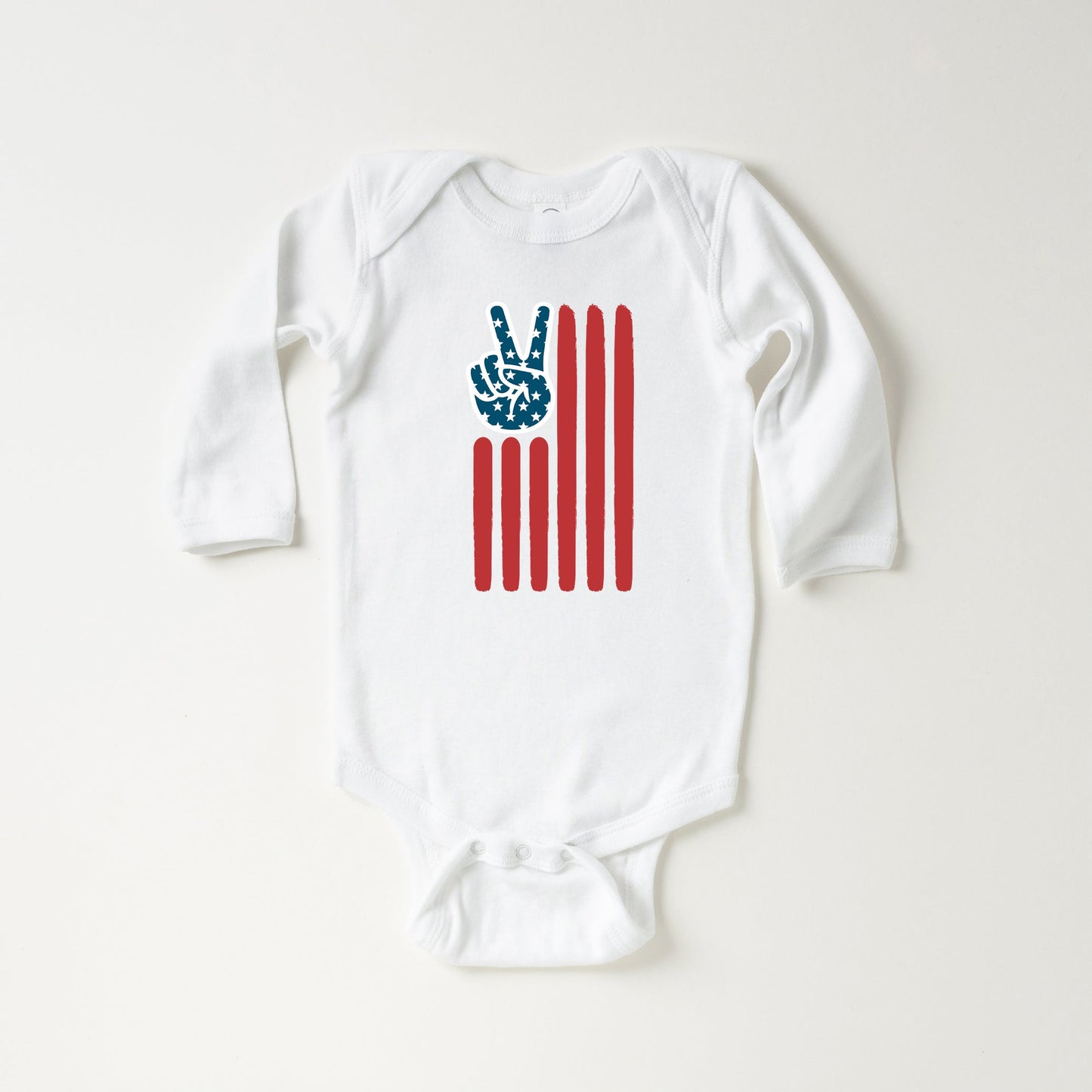 Flag Peace Sign | Baby Long Sleeve Bodysuit