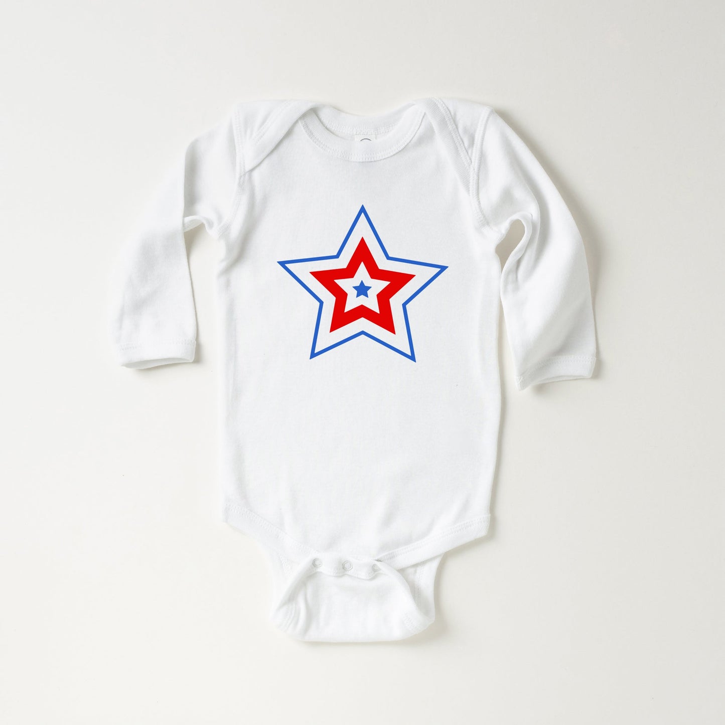 Patriotic Three Stars | Baby Long Sleeve Bodysuit
