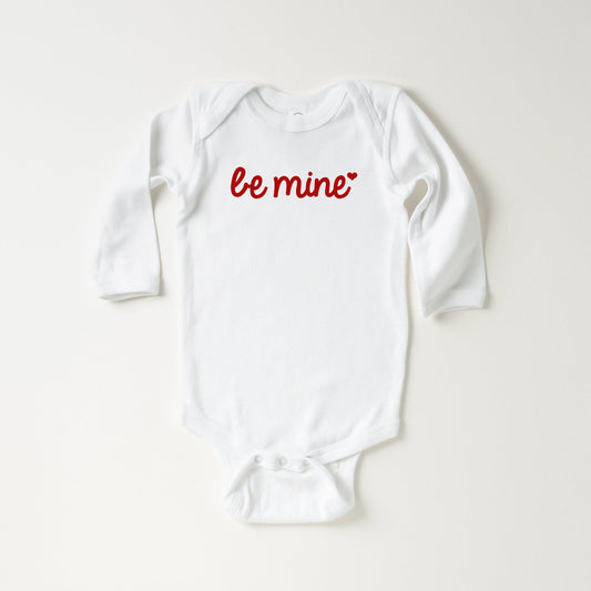Be Mine Cursive Heart | Baby Long Sleeve Bodysuit