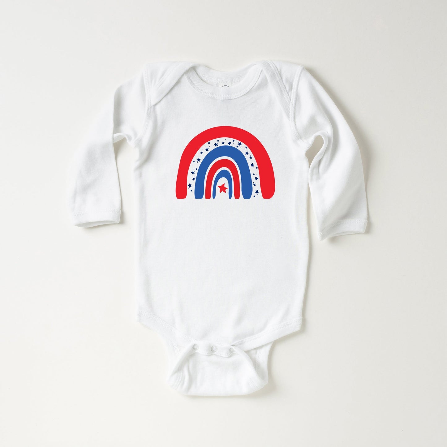 Patriotic Rainbow | Baby Long Sleeve Bodysuit