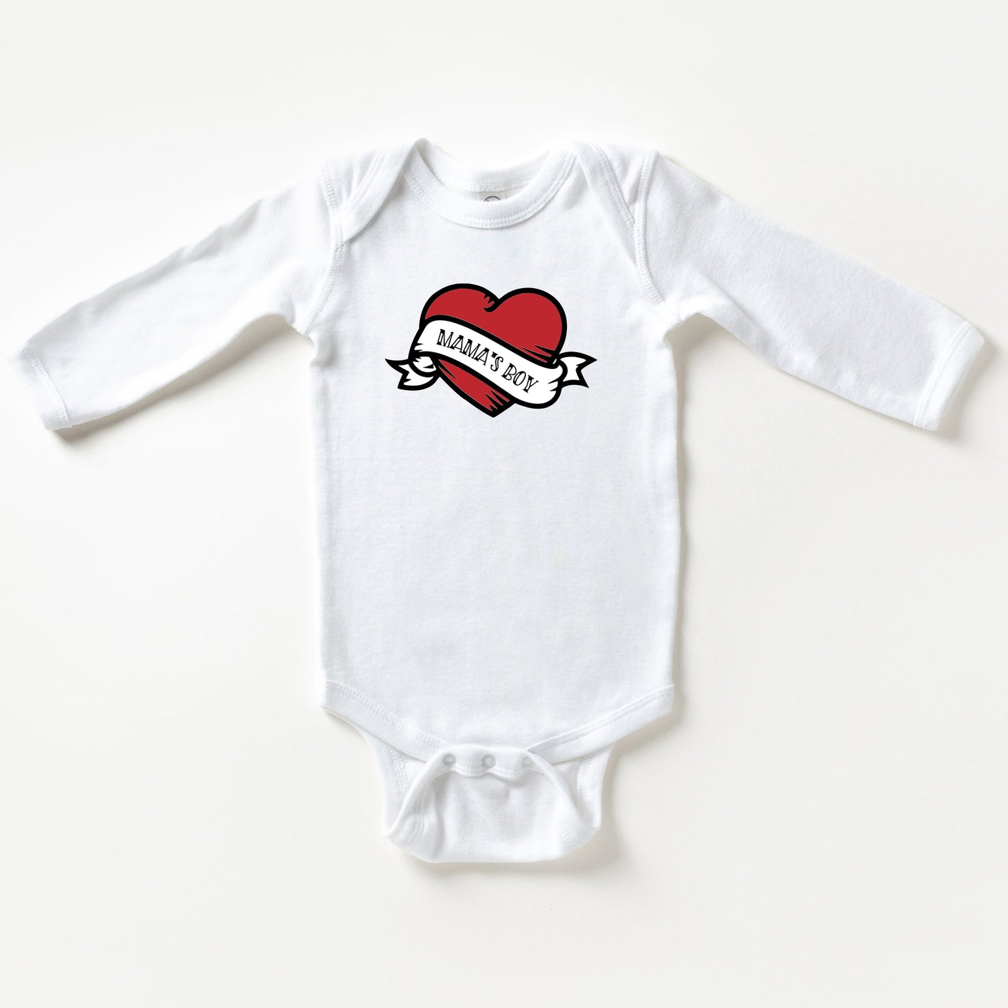 Mama's Boy Heart | Baby Long Sleeve Bodysuit