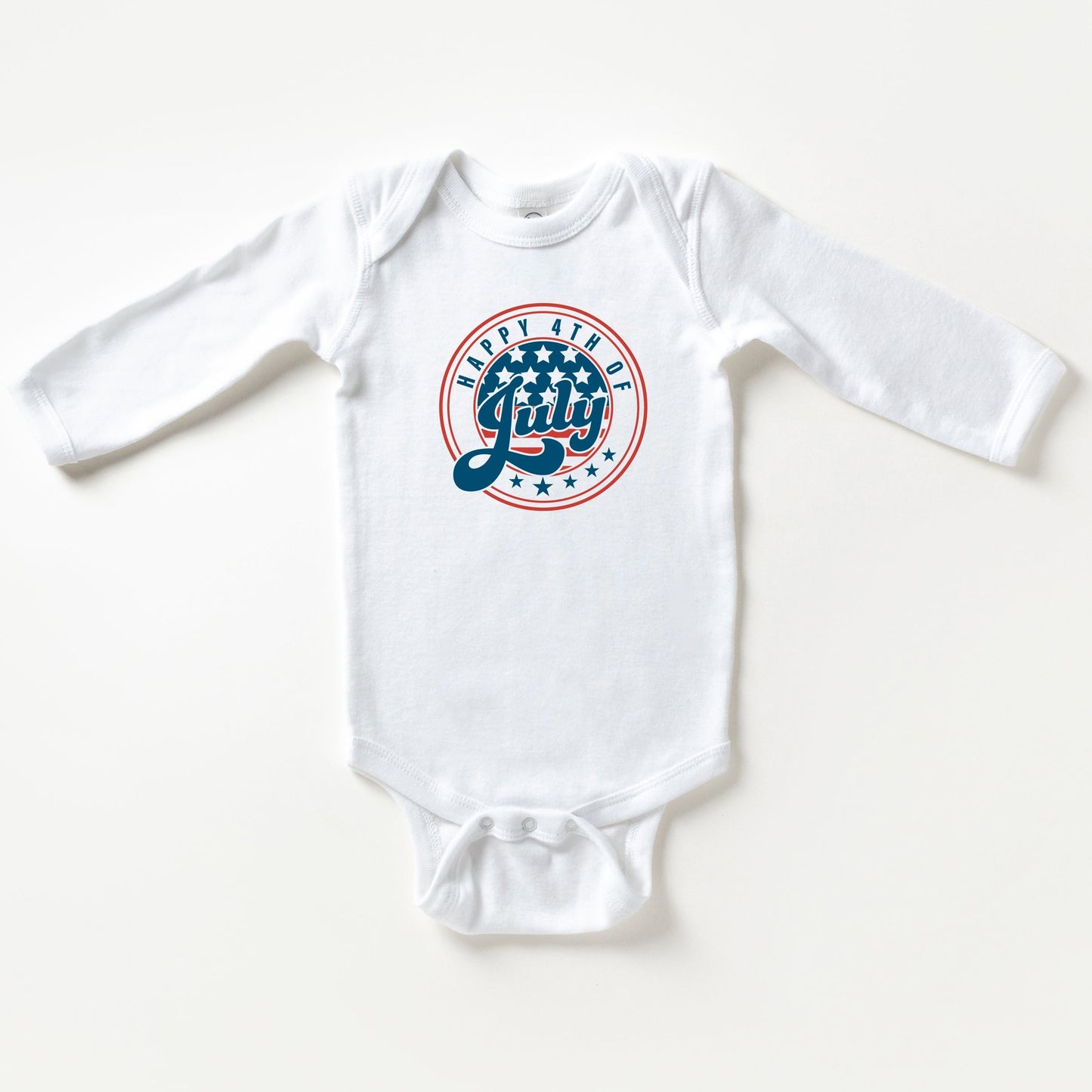 Happy Fourth Circle | Baby Long Sleeve Bodysuit