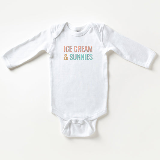Ice Cream And Sunnies | Baby Long Sleeve Bodysuit
