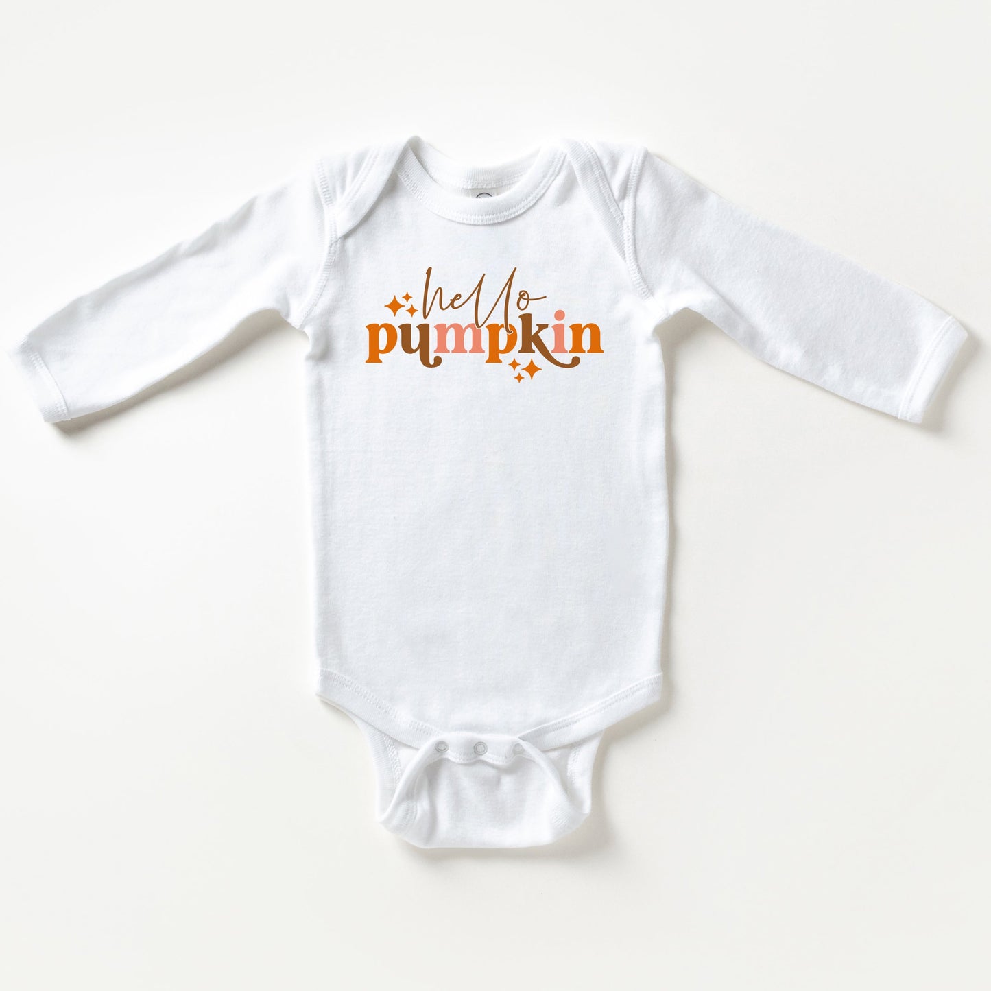 Hello Pumpkin Stars | Baby Long Sleeve Bodysuit
