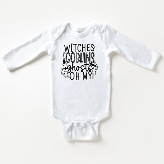 Witches Goblins Ghosts | Baby Long Sleeve Bodysuit