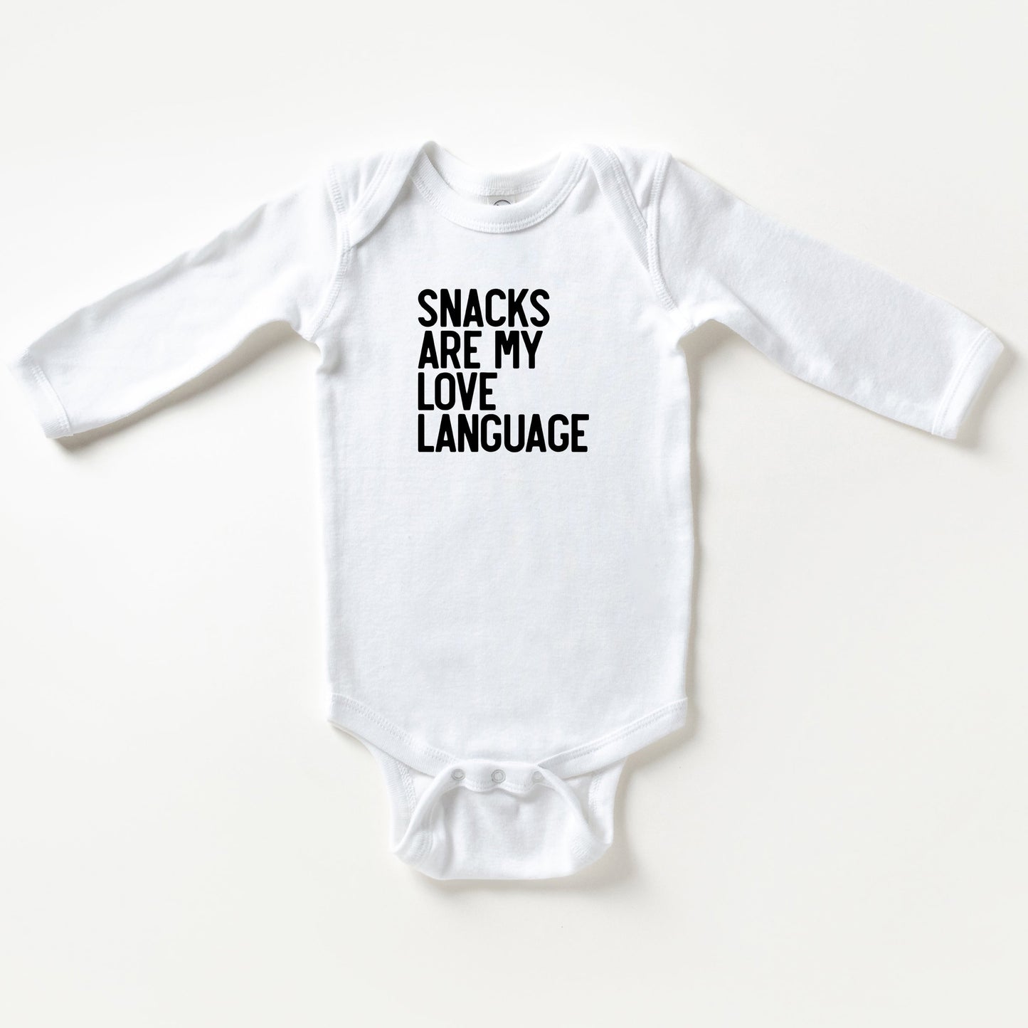 Snacks Are My Love Language | Baby Long Sleeve Bodysuit