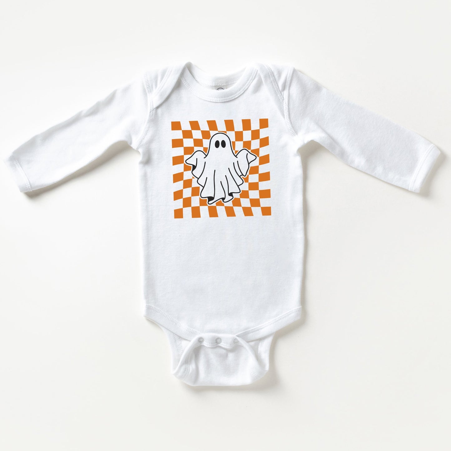 Checkered Ghost | Baby Long Sleeve Bodysuit