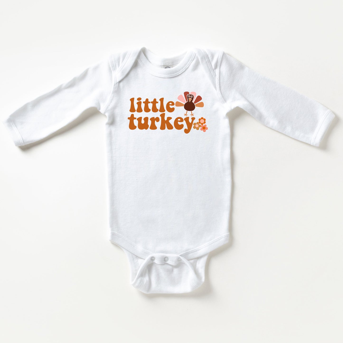 Little Turkey Flowers | Baby Long Sleeve Bodysuit
