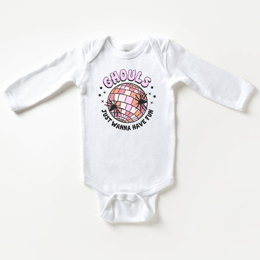 Ghouls Disco Ball | Baby Long Sleeve Bodysuit