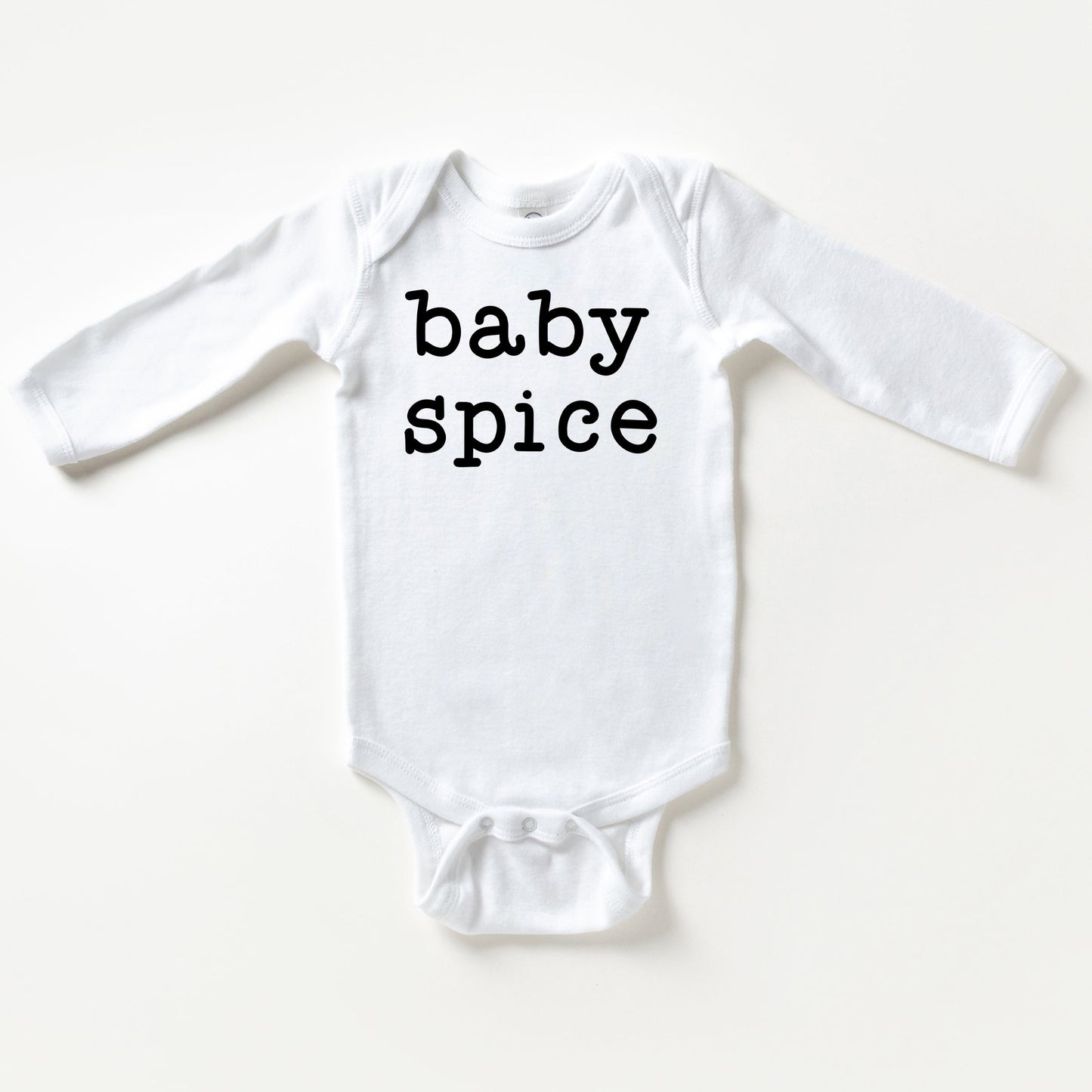 Baby Spice Typewriter | Baby Long Sleeve Bodysuit