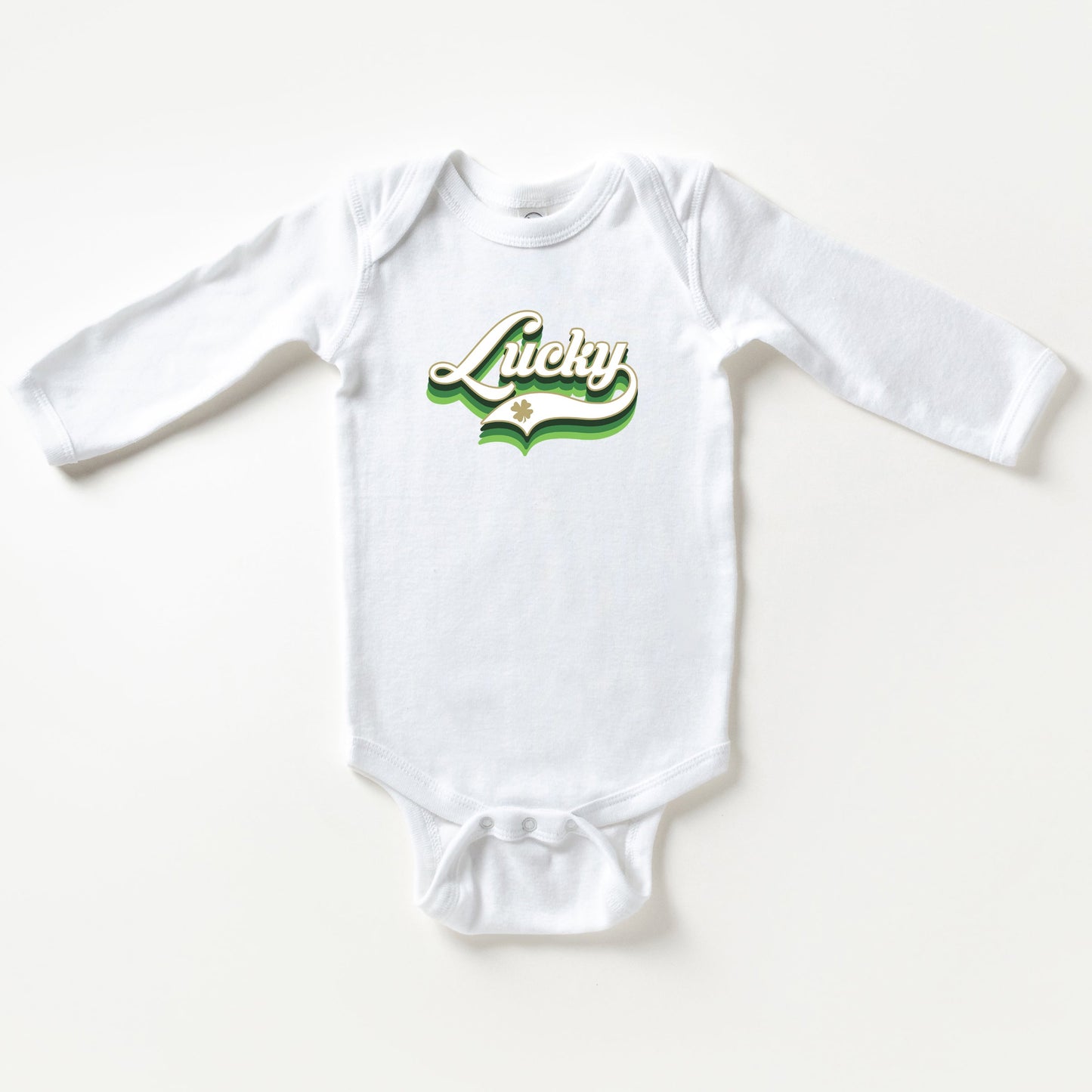 Lucky Script | Baby Long Sleeve Bodysuit