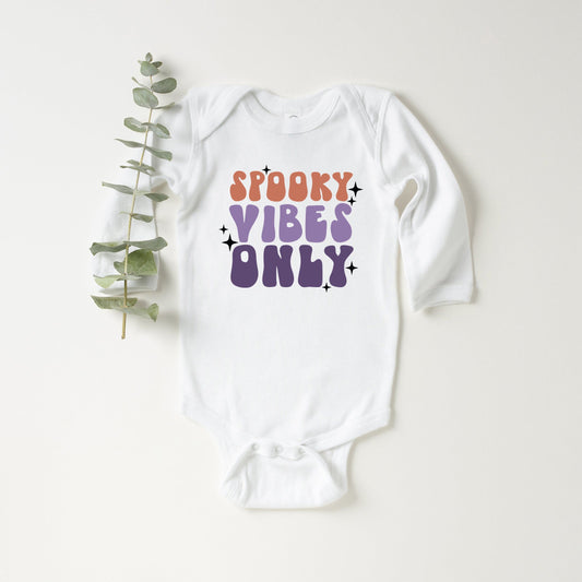 Spooky Vibes Only Stacked | Baby Graphic Long Sleeve Bodysuit