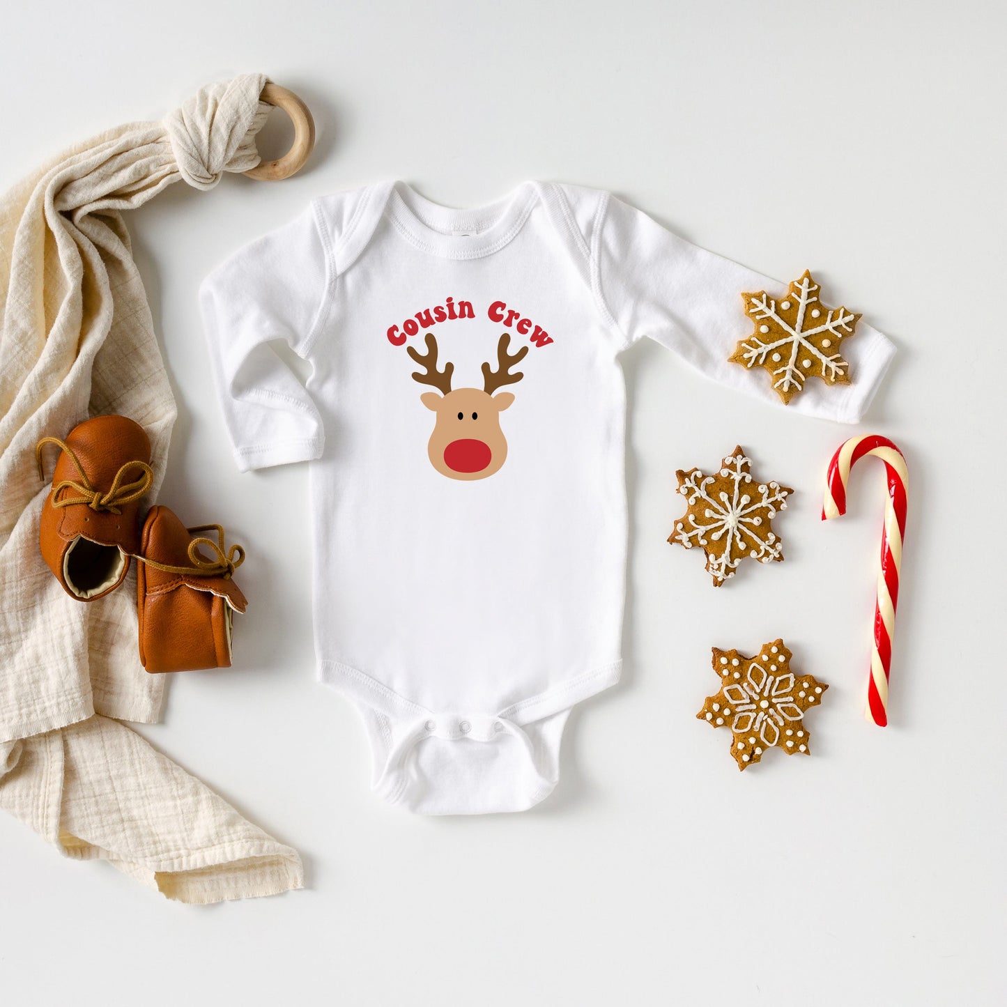 Cousin Crew Reindeer | Baby Long Sleeve Bodysuit