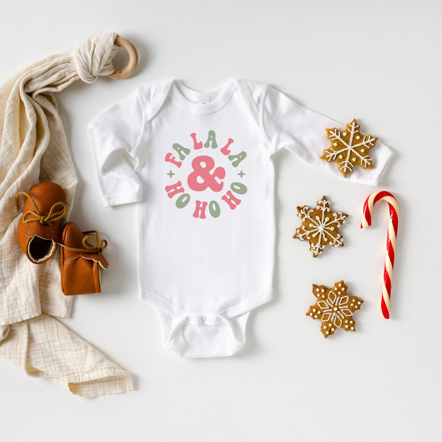 Fa La La And Ho Ho Ho | Baby Long Sleeve Bodysuit