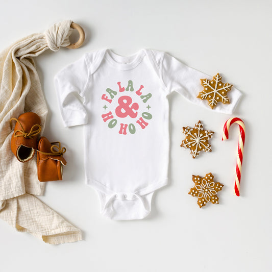Fa La La And Ho Ho Ho | Baby Long Sleeve Bodysuit