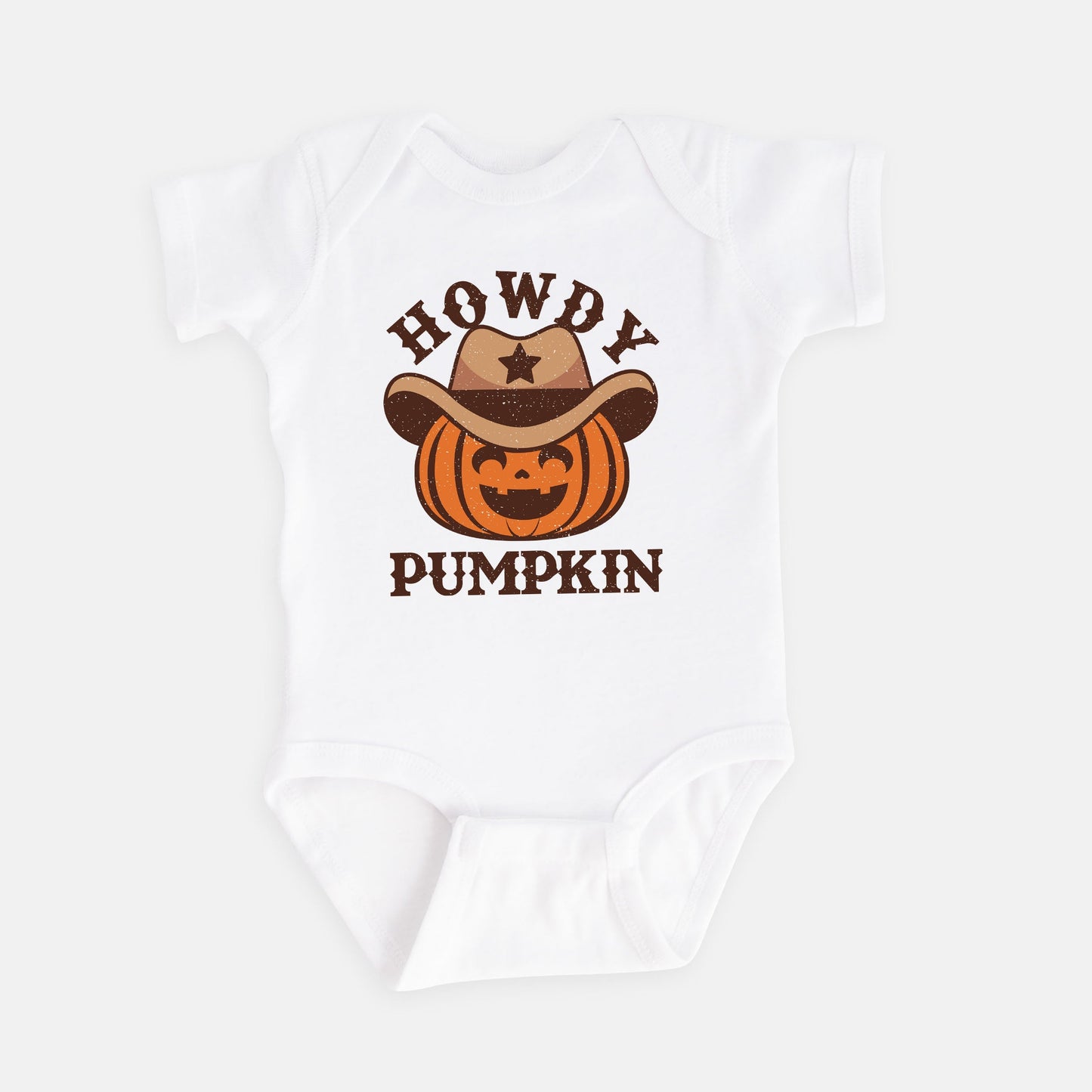 Howdy Pumpkin Hat | Baby Graphic Short Sleeve Bodysuit