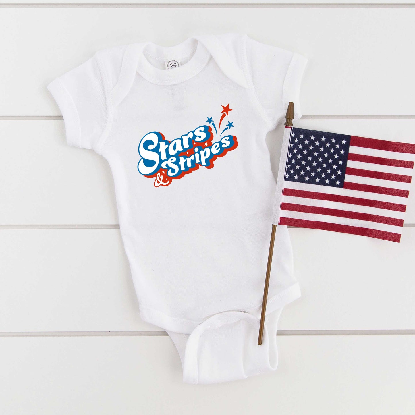 Stars and Stripes Firework | Baby Graphic Short Sleeve Bodysuit