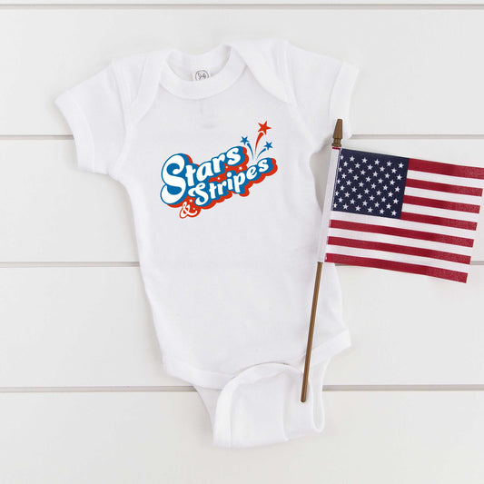 Stars and Stripes Firework | Baby Graphic Short Sleeve Bodysuit