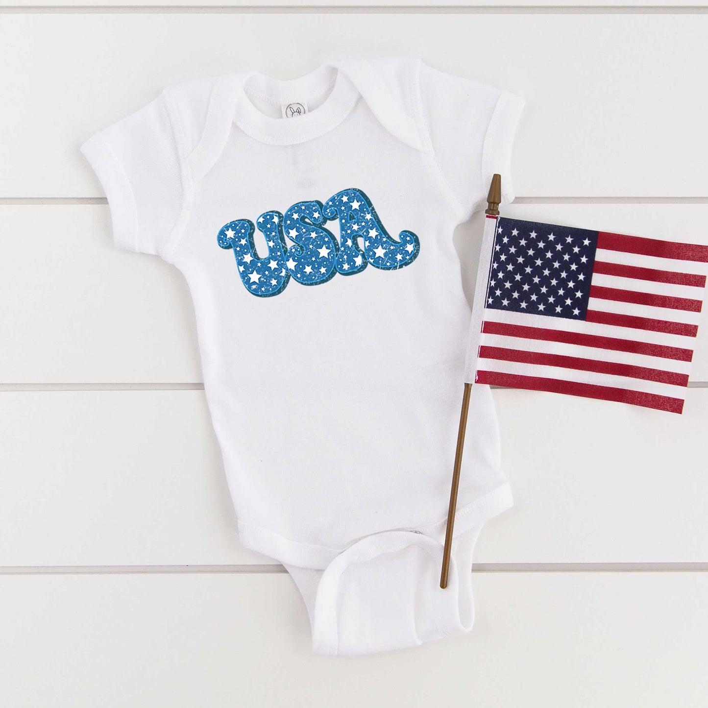 USA Bold Stars | Baby Graphic Short Sleeve Bodysuit
