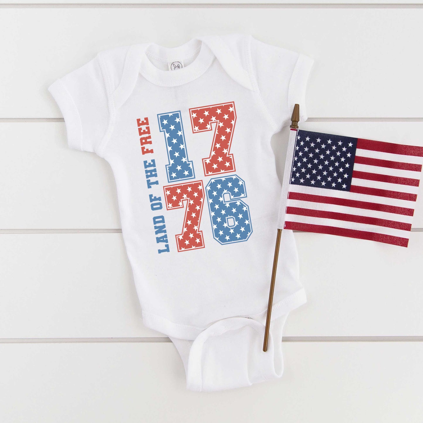 Land Of The Free Retro Stars | Baby Graphic Short Sleeve Bodysuit