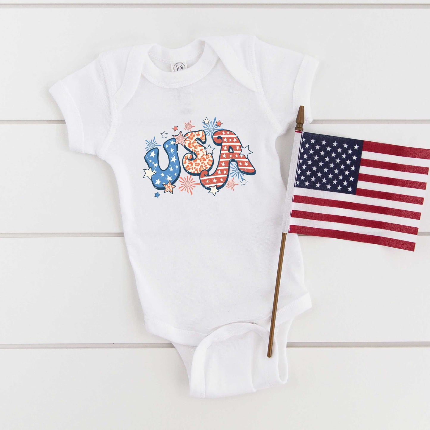 Retro USA | Baby Graphic Short Sleeve Bodysuit
