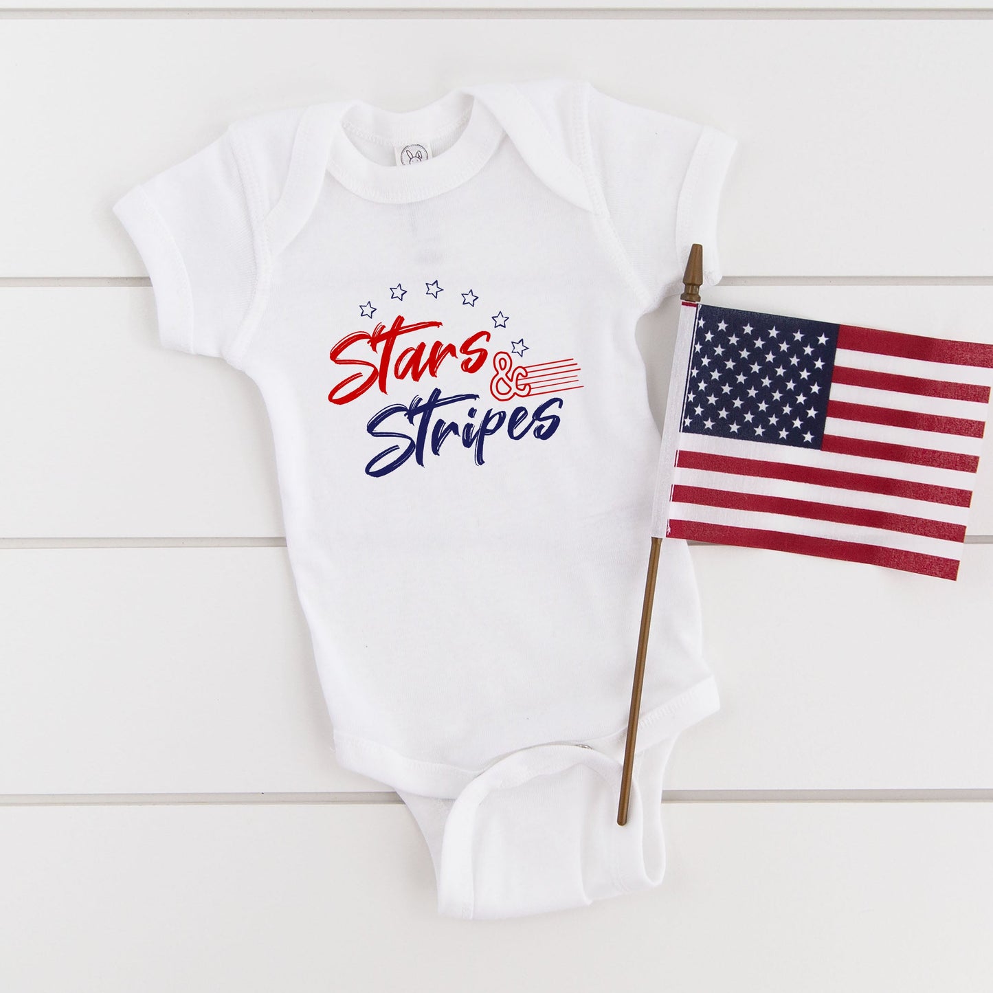 Stars And Stripes | Baby Graphic Short Sleeve Bodysuit