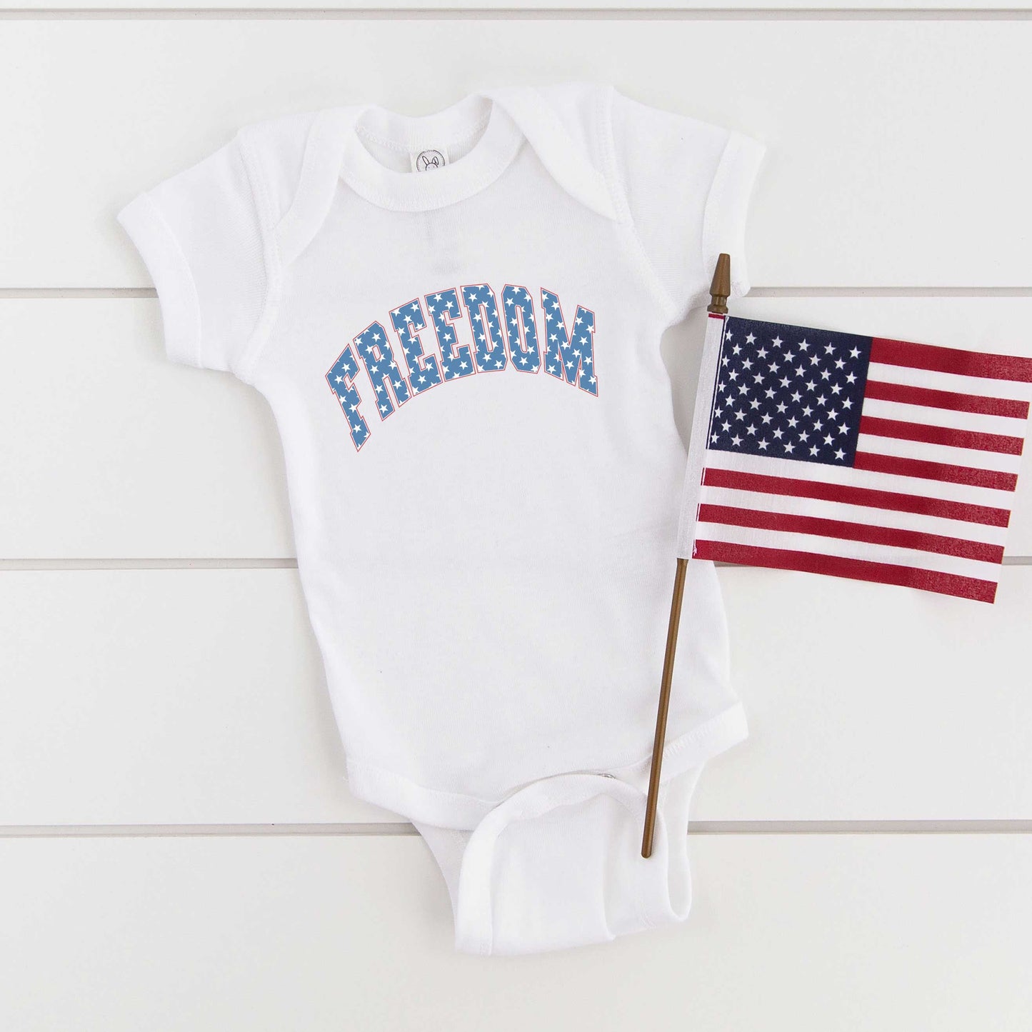 Retro Freedom Stars | Baby Graphic Short Sleeve Bodysuit