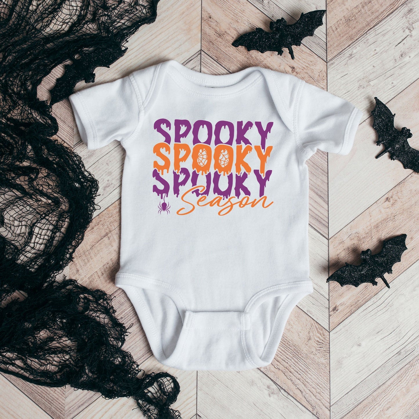 Spooky Season Spider | Baby Graphic Short Sleeve Bodysuit