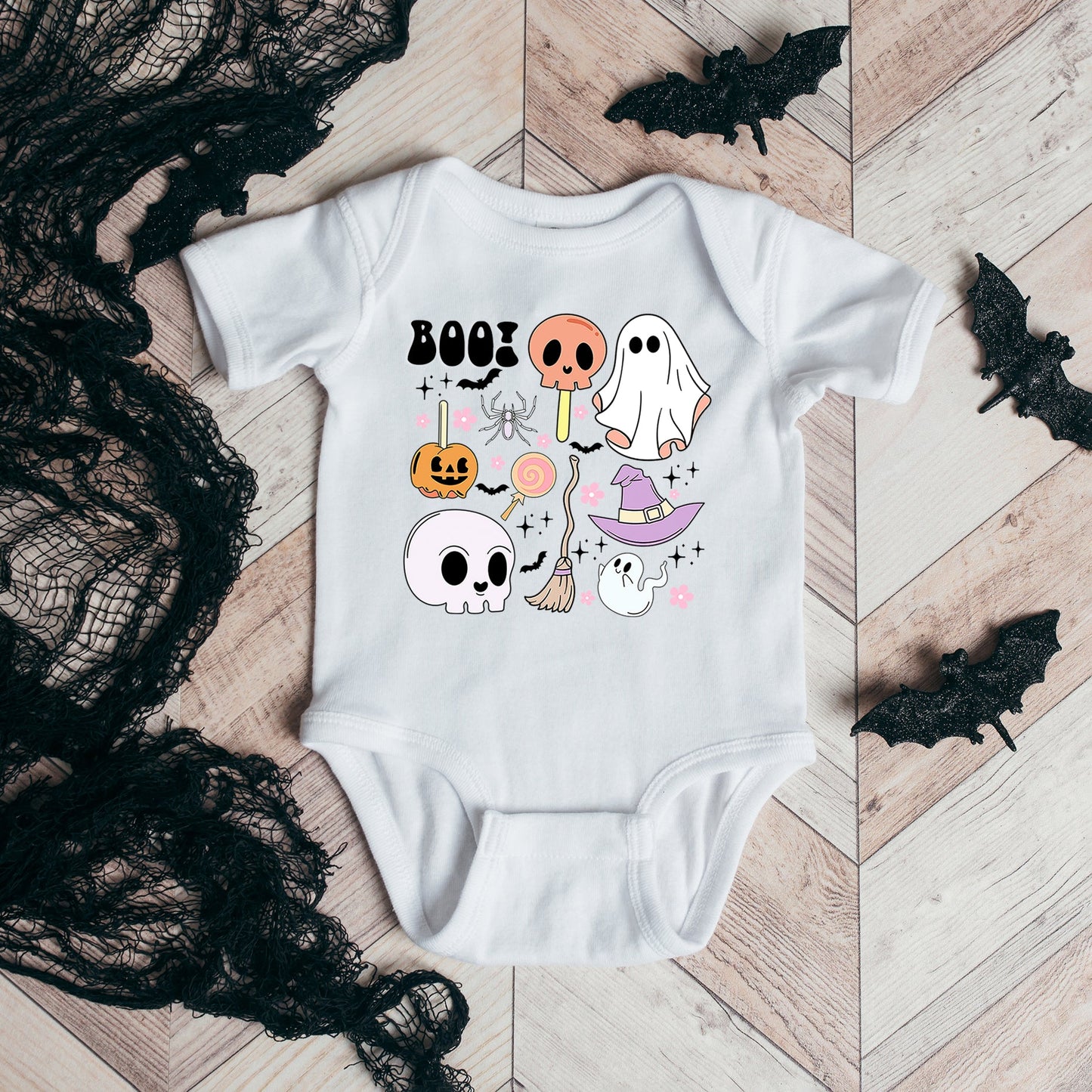 Boo Chart | Baby Graphic Short Sleeve Bodysuit