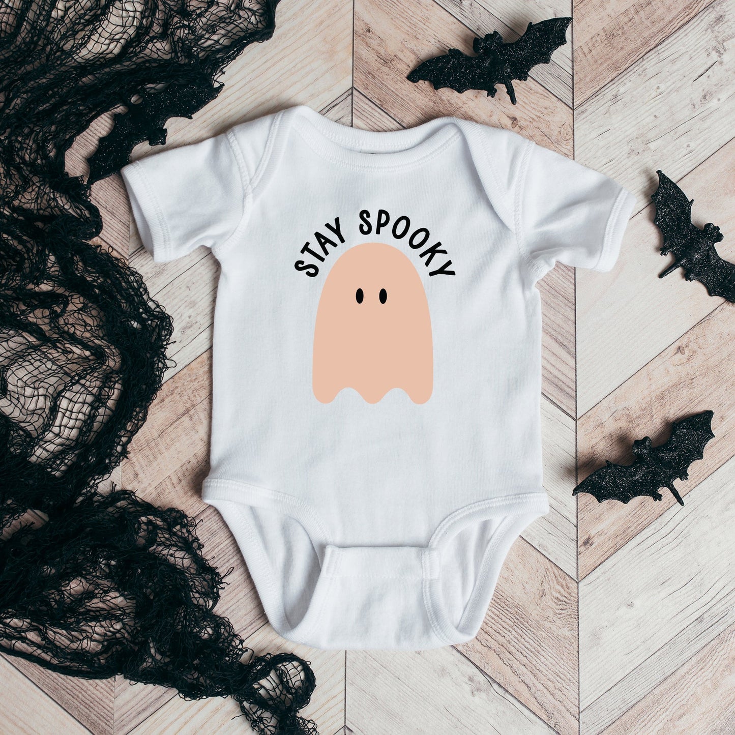 Stay Spooky Ghost | Baby Graphic Short Sleeve Bodysuit