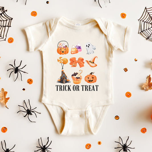 Trick Or Treat Chart | Baby Graphic Short Sleeve Bodysuit