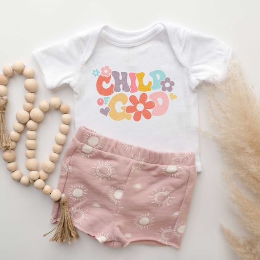 Child Of God Flowers | Baby Graphic Short Sleeve Bodysuit