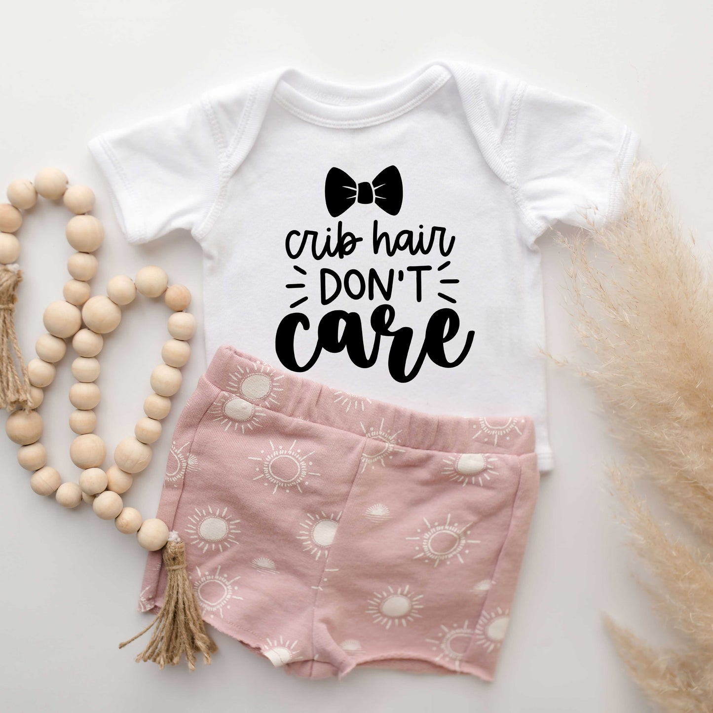 Crib Hair Don't Care | Baby Graphic Short Sleeve Bodysuit