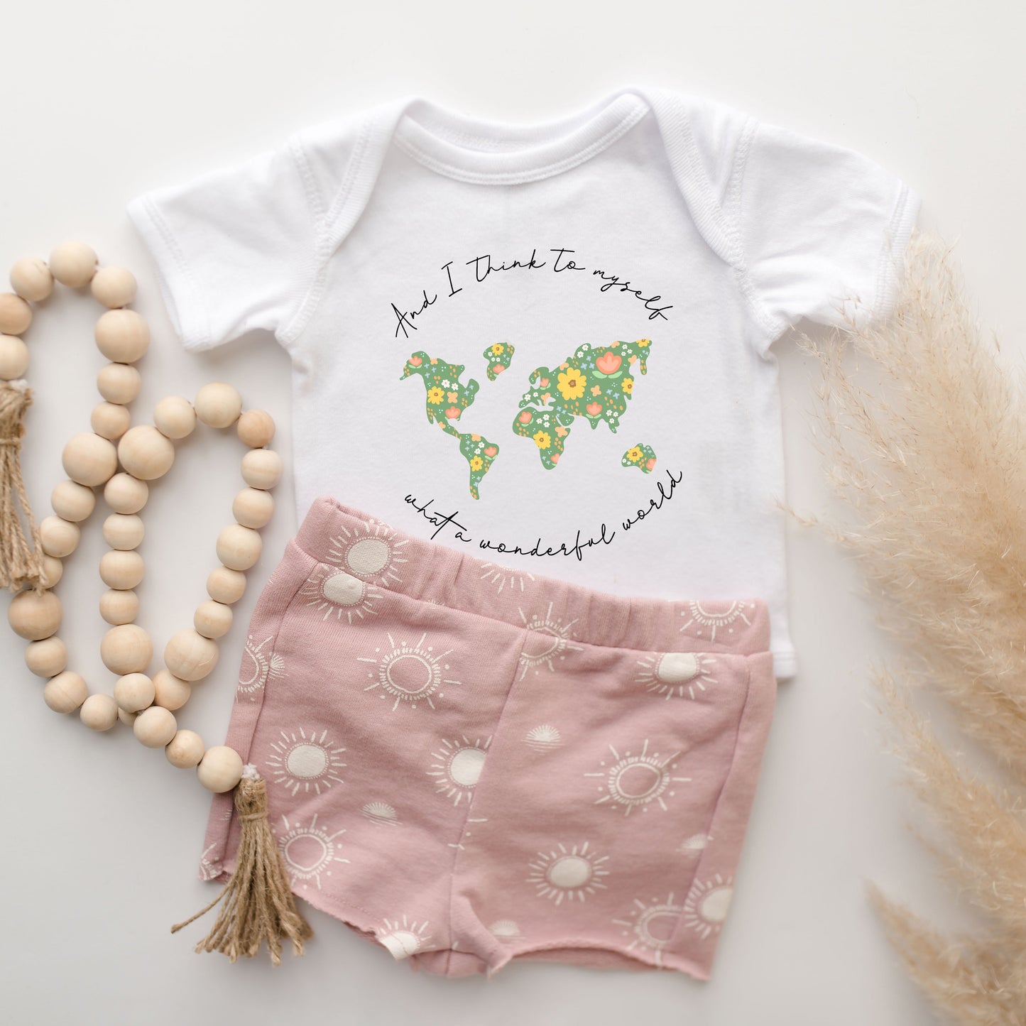 What A Wonderful World | Baby Graphic Short Sleeve Bodysuit