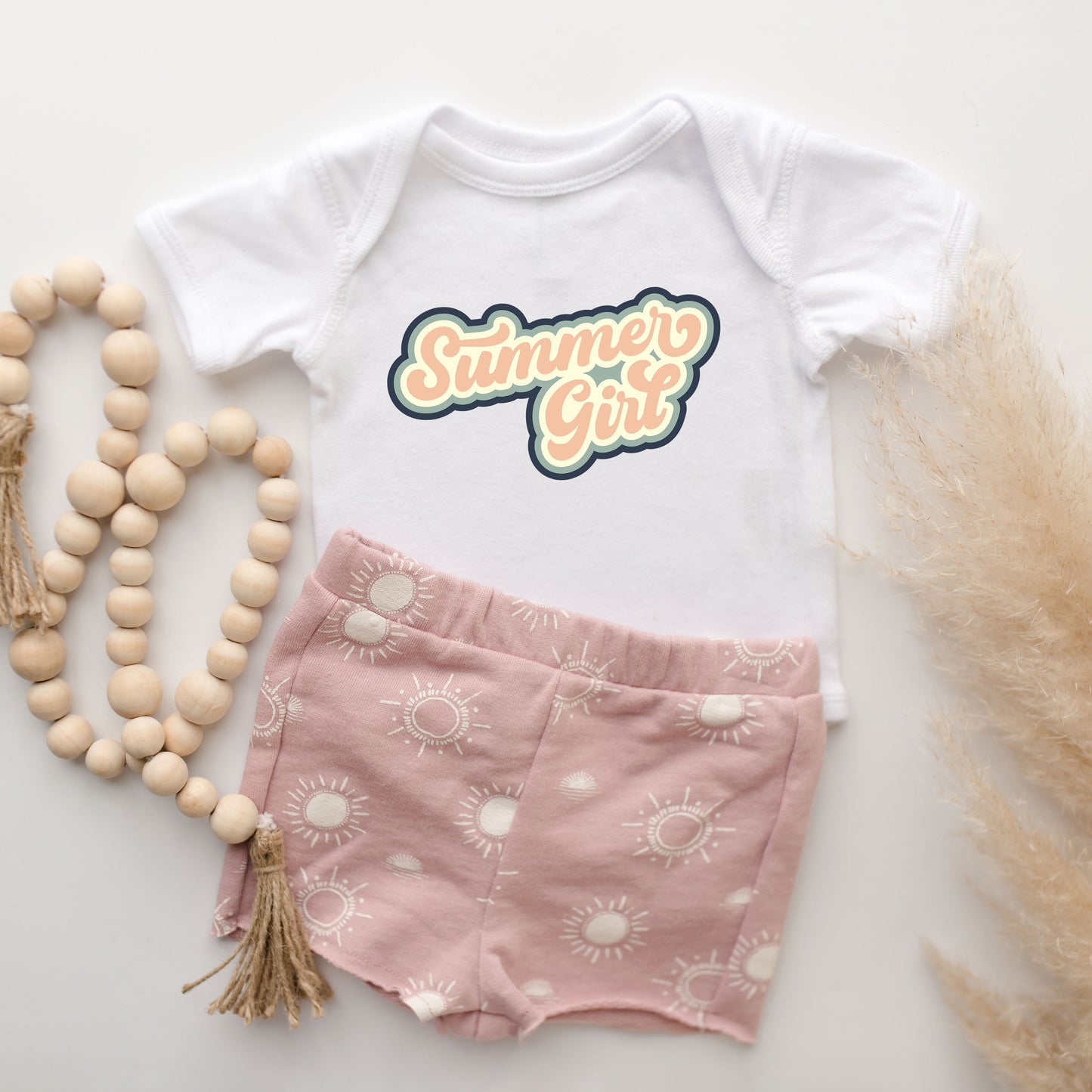 Summer Girl Retro | Baby Graphic Short Sleeve Bodysuit