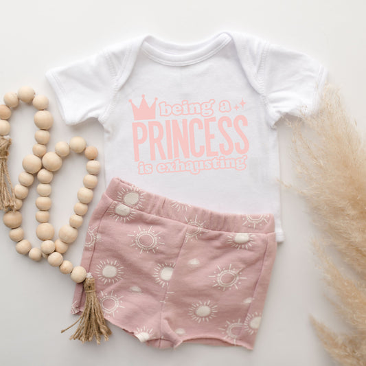 Being A Princess Is Exhausting | Baby Graphic Short Sleeve Bodysuit