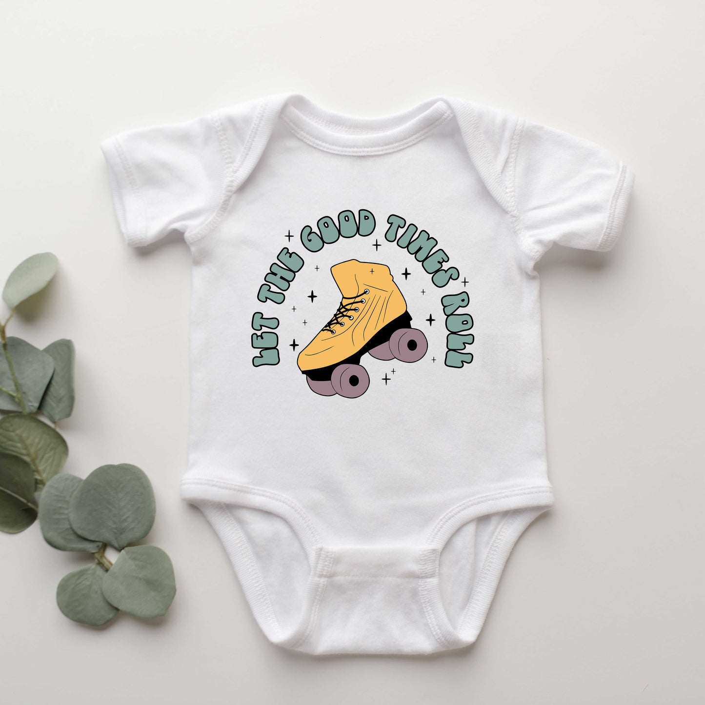 Let The Good Times Roller Skate | Baby Graphic Short Sleeve Bodysuit