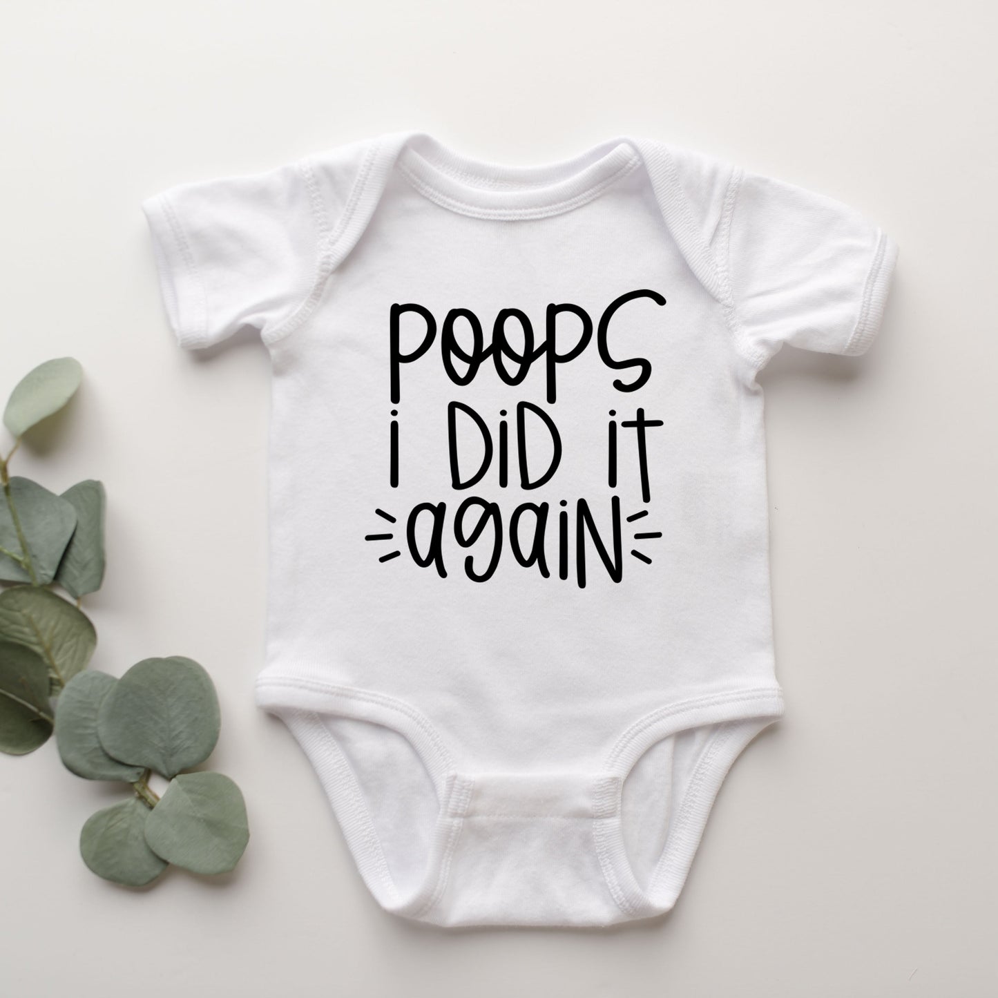 Poops I Did It Again | Baby Graphic Short Sleeve Bodysuit