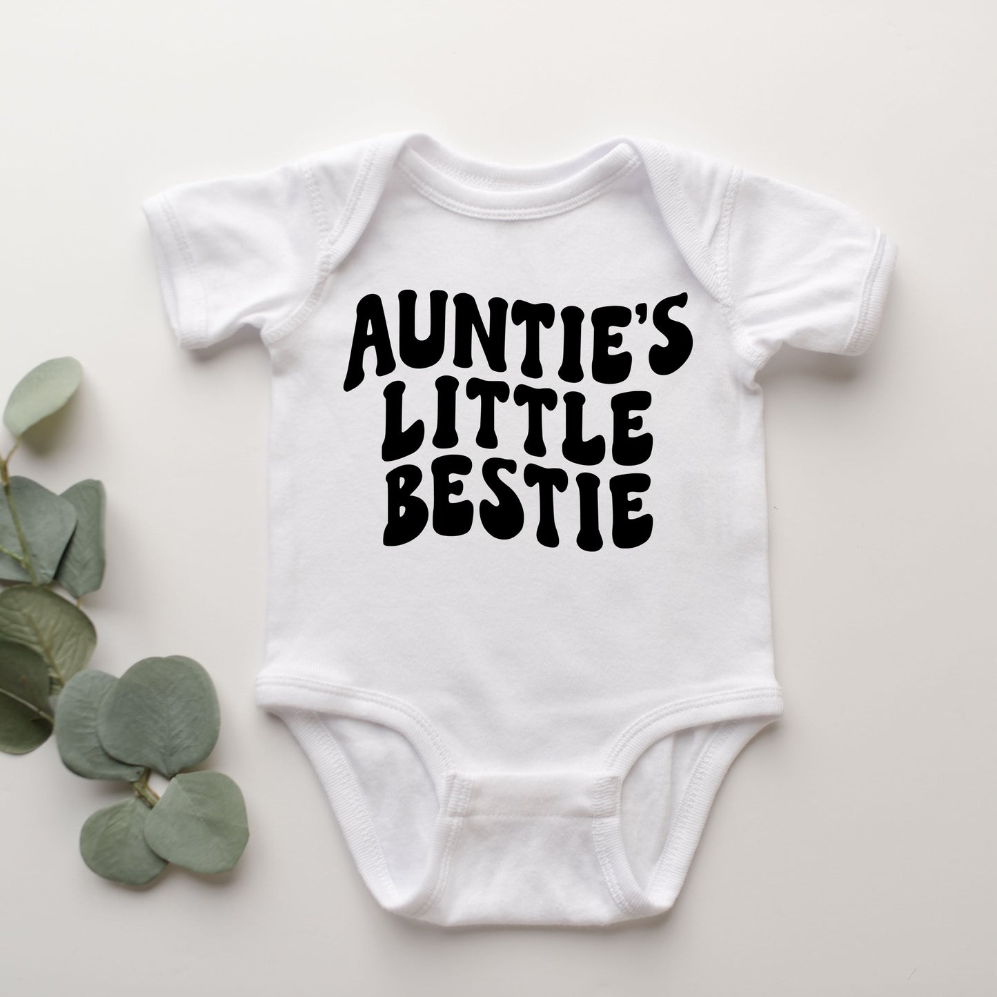 Auntie's Little Bestie | Baby Graphic Short Sleeve Bodysuit