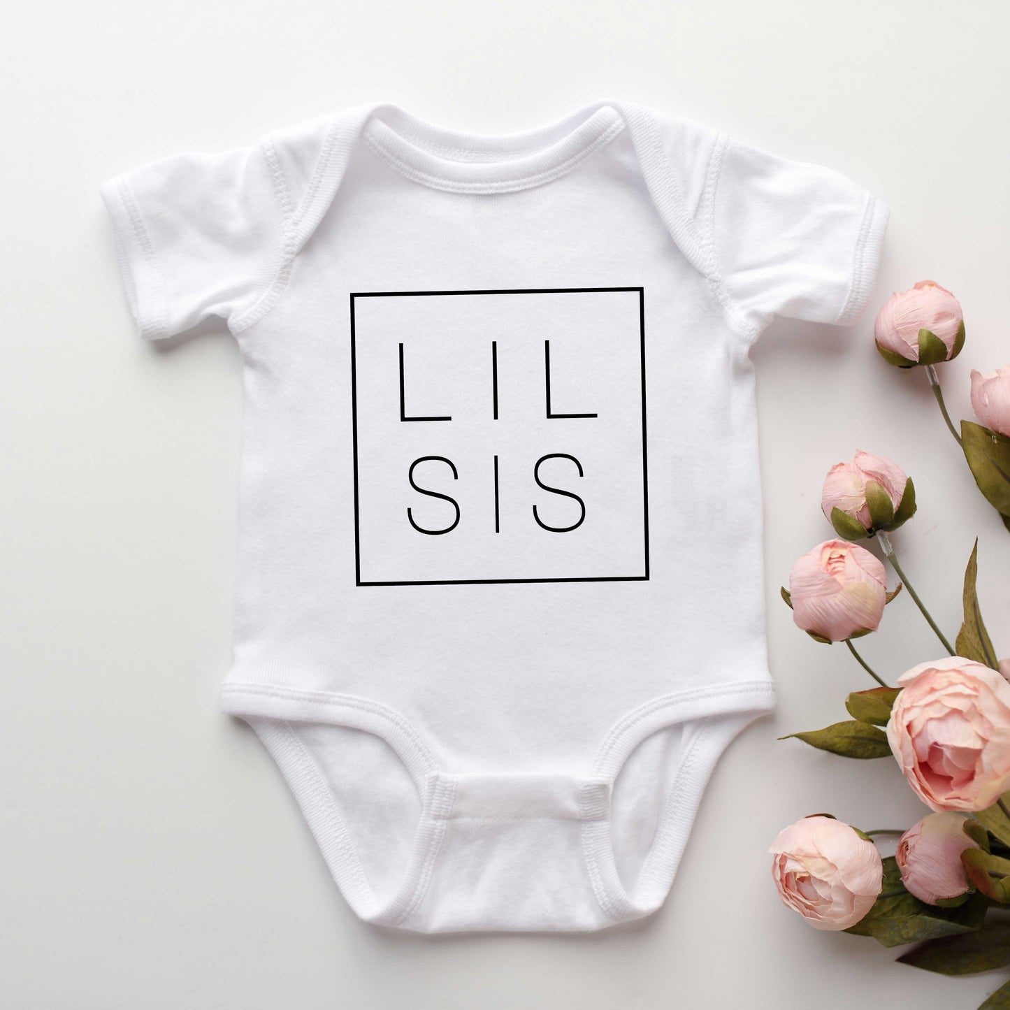 Lil Sis Square | Baby Graphic Short Sleeve Bodysuit