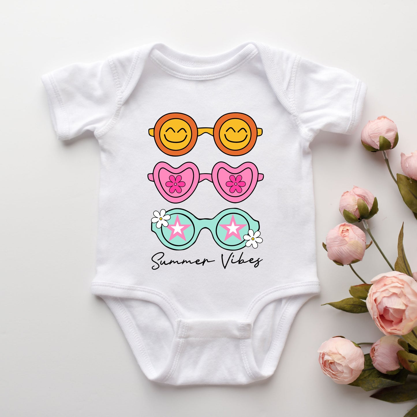 Sunnies Summer Vibes | Baby Graphic Short Sleeve Bodysuit