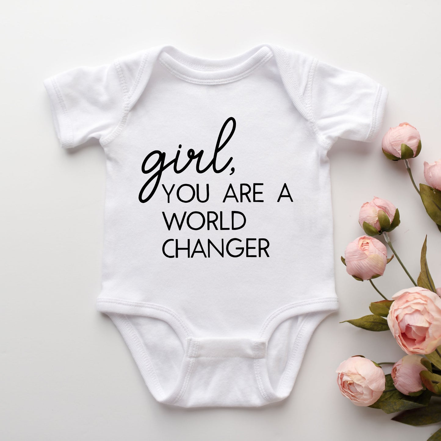 Girl World Changer | Baby Graphic Short Sleeve Bodysuit