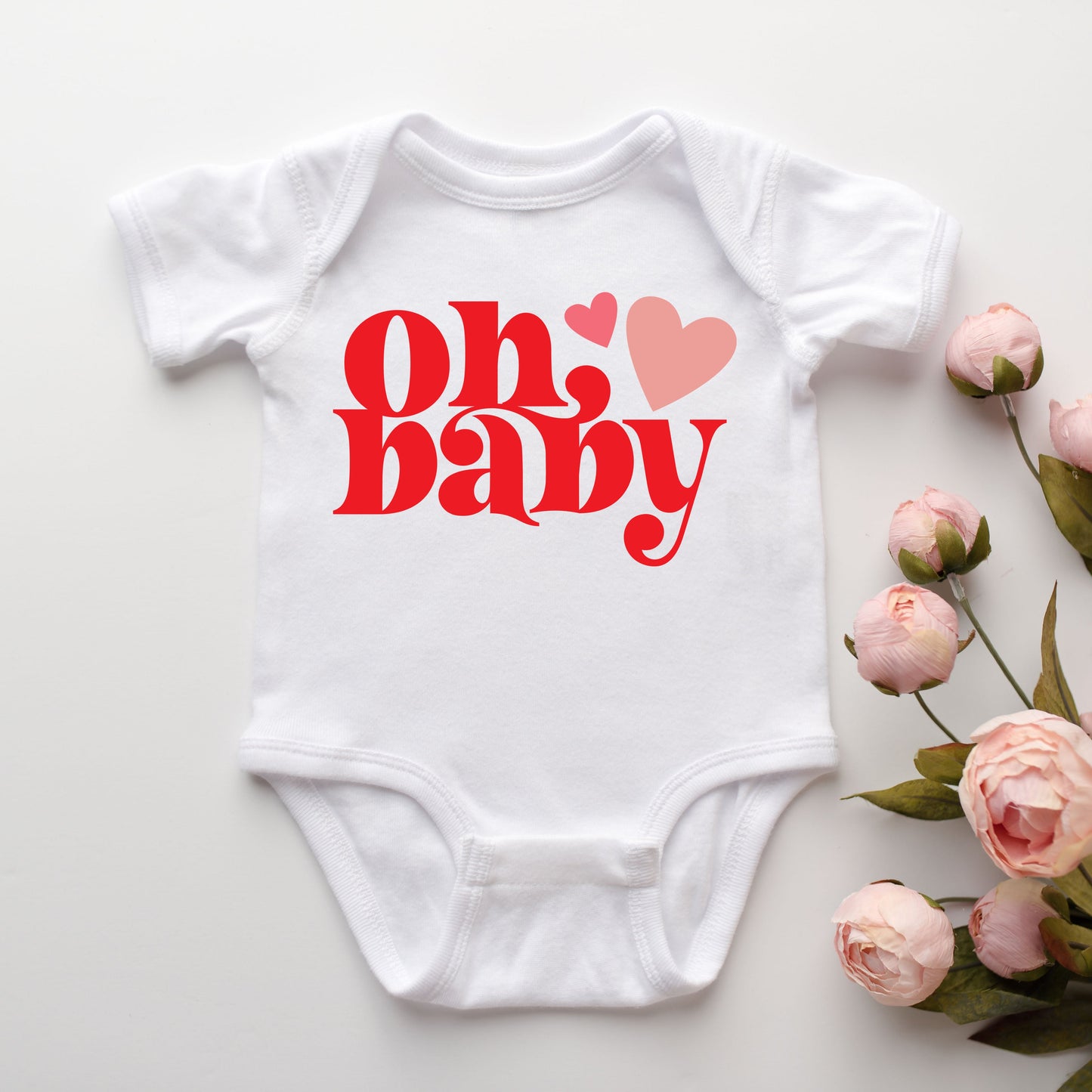 Oh Baby Heart | Baby Graphic Short Sleeve Bodysuit