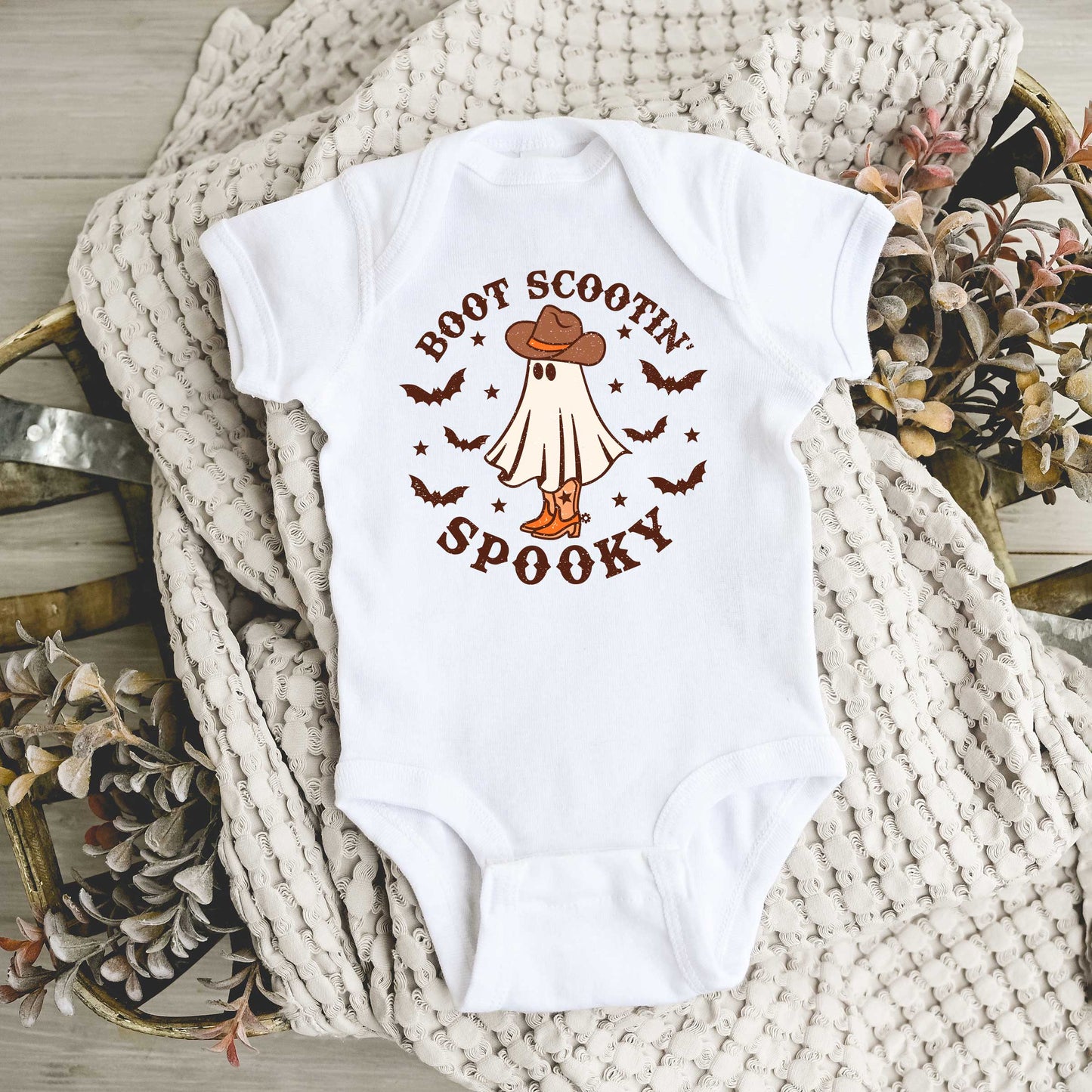 Boot Scootin' Spooky | Baby Graphic Short Sleeve Bodysuit