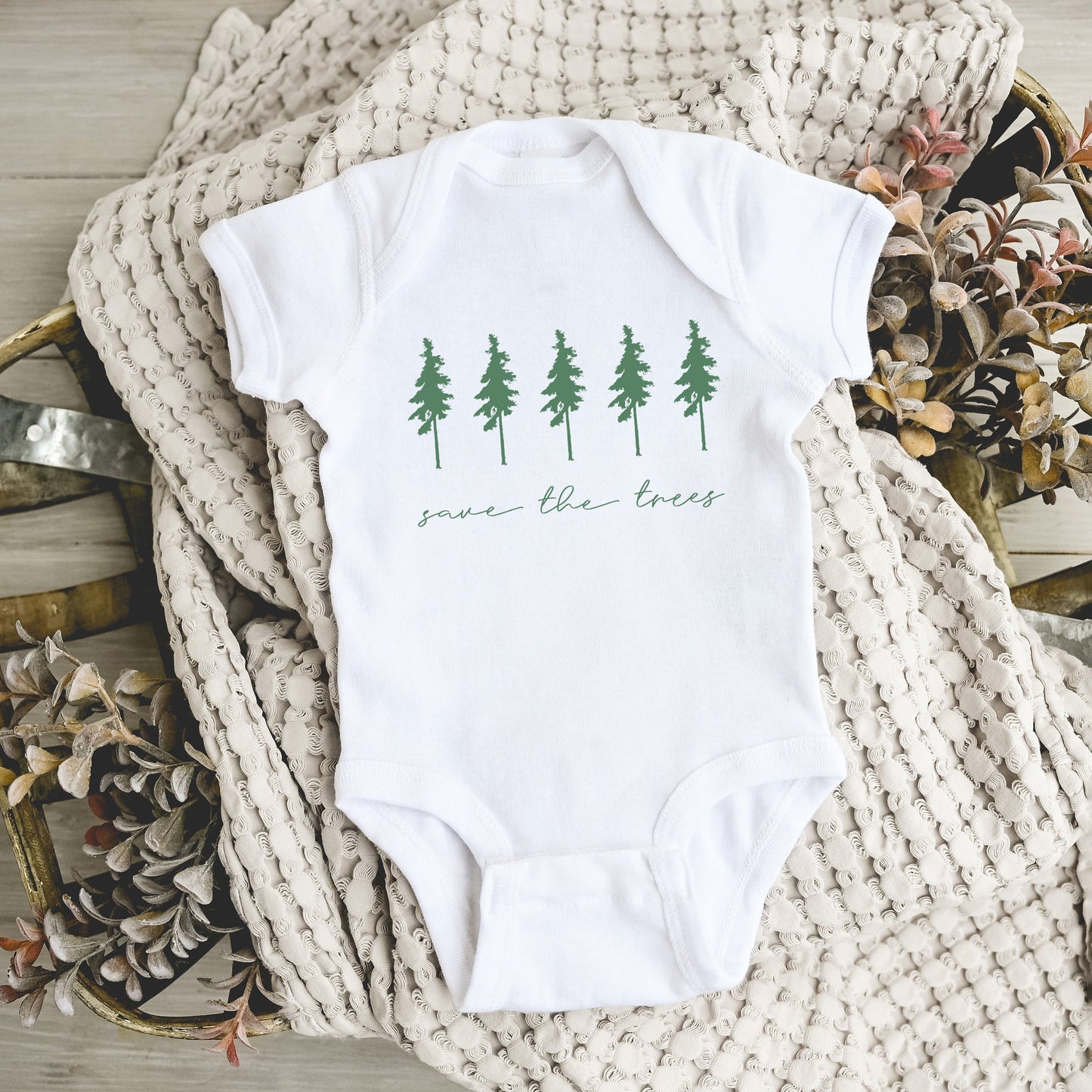 Save The Trees | Baby Graphic Short Sleeve Bodysuit