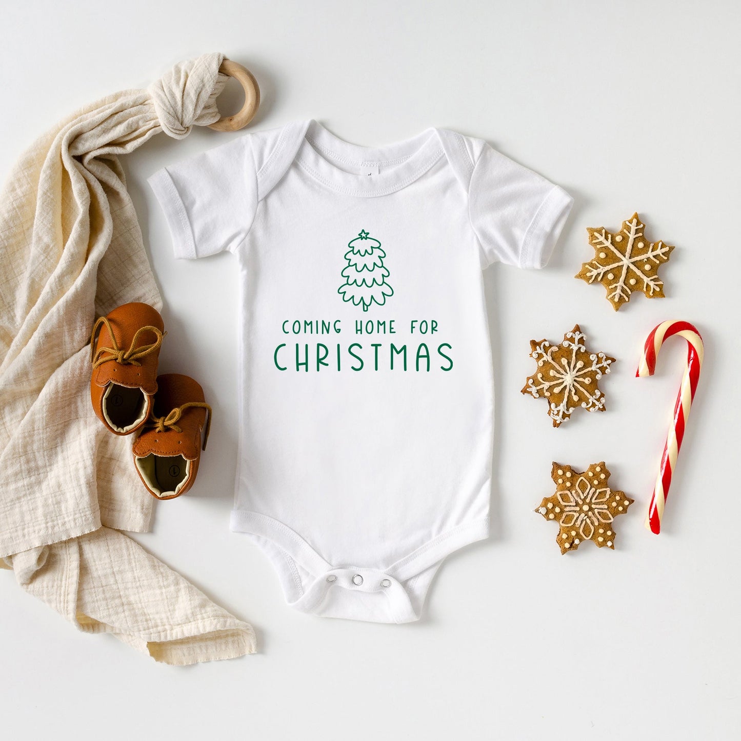 Home For Christmas | Baby Graphic Short Sleeve Bodysuit