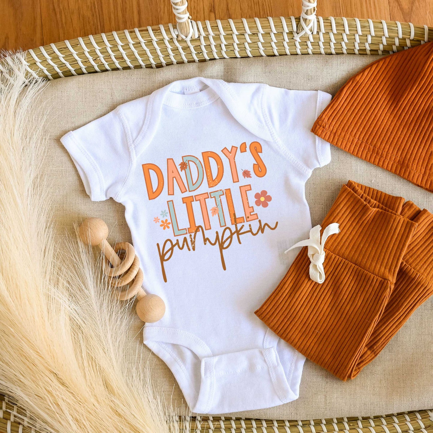 Daddy's Little Pumpkin | Baby Graphic Short Sleeve Bodysuit