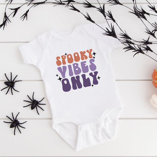 Spooky Vibes Only Stacked | Baby Graphic Short Sleeve Bodysuit